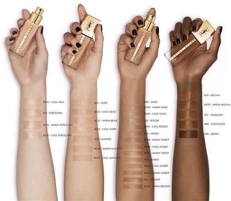 ysl le teint lightest colour|ysl foundation color chart.